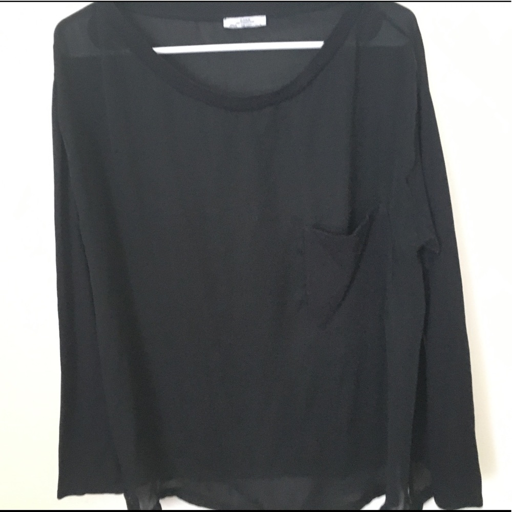Black See-through Blouse